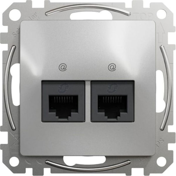 Schneider Electric - SDD113462 - Sedna Design Uttagsuttag för dator 2xRJ45 kat.6 UTP silver aluminium