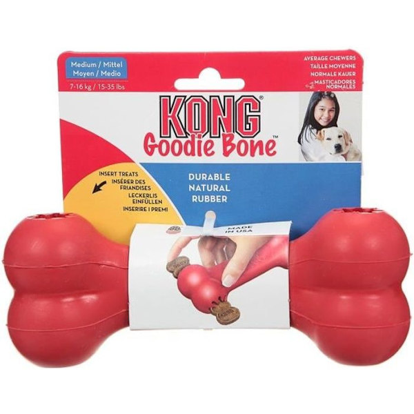 KONG Goodie Bone Medium Rubber Chew Toy - För hundar