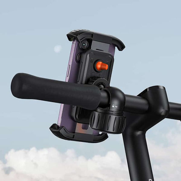 BASEUS TÄT OCH SÄKER KLÄMNING BASEUS QUICKGO SERIEN CYKELTELEFONFÄSTE MED ETT SÄKERT OCH ROBUST KLÄMNINGSSYSTEM.
