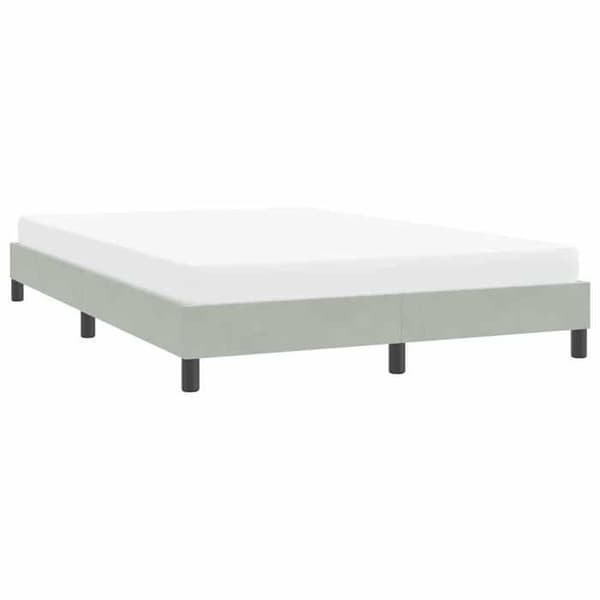 vidaXL Sängram utan madrass ljusgrå 140x220 cm sammet 4101403 Grå