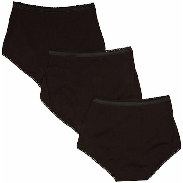 Trosor - Playtex trosor - P00BQ22 - Stretch bomullstrosor för dam x3 Svart (svart) XL