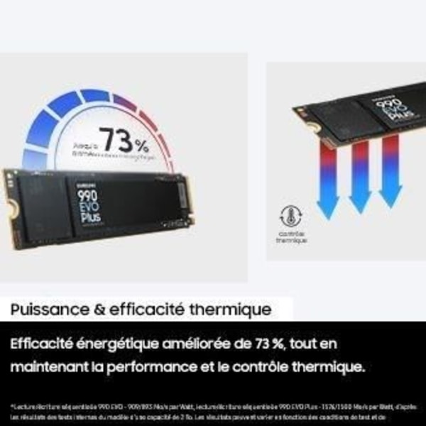 Intern SSD - SAMSUNG - 990 EVO Plus 2 TB - NVMe M.2 PCIe 4.0x4 - Läshastighet upp till 7 250 MB/s