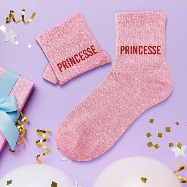Rosa strumpor med glitter 'Prinsessa'