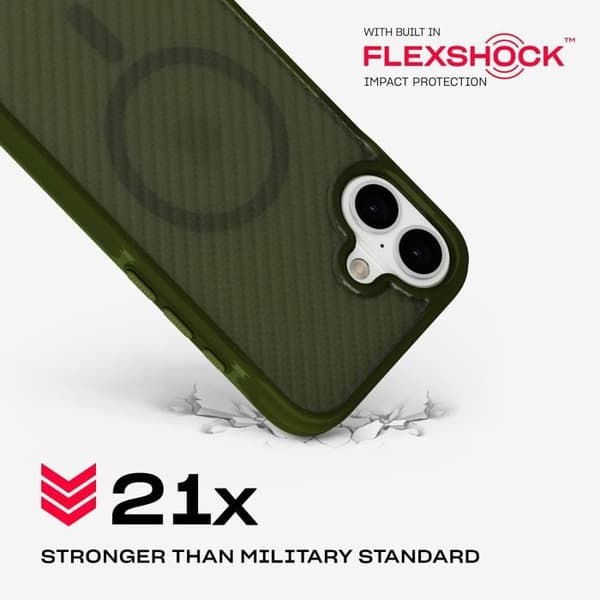 tech21 EvoArmor Skal iPhone 16 Plus - Stötskydd, MagSafe, 100% biologiskt nedbrytbar - Grön Grön
