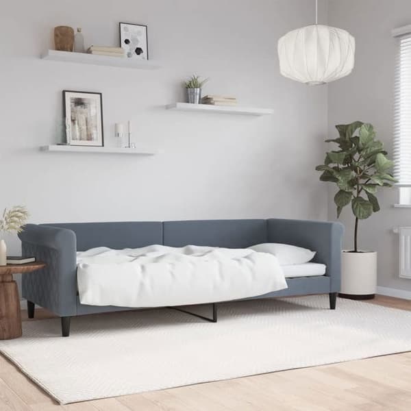 vidaXL Mörkgrå vilosäng 80x200 cm sammet 354238