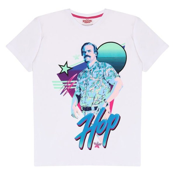 Popgear T-shirt - STR90005GTS02 - Stranger Things Hopper Girls T-shirt Vit Tendance Garcon Vit 14-15 år gammal