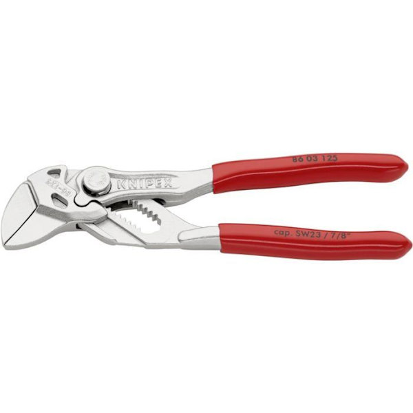 Multigrip skiftnyckel - KNIPEX - Max öppning 23 mm - Röd - Elskydd - Långt. 125 mm