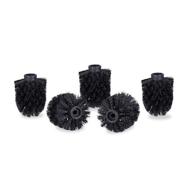 Relaxdays Ersättningshuvud för toalettborste, 5-pack, inre diameter 9,5 mm, diameter 7 cm, svart svart