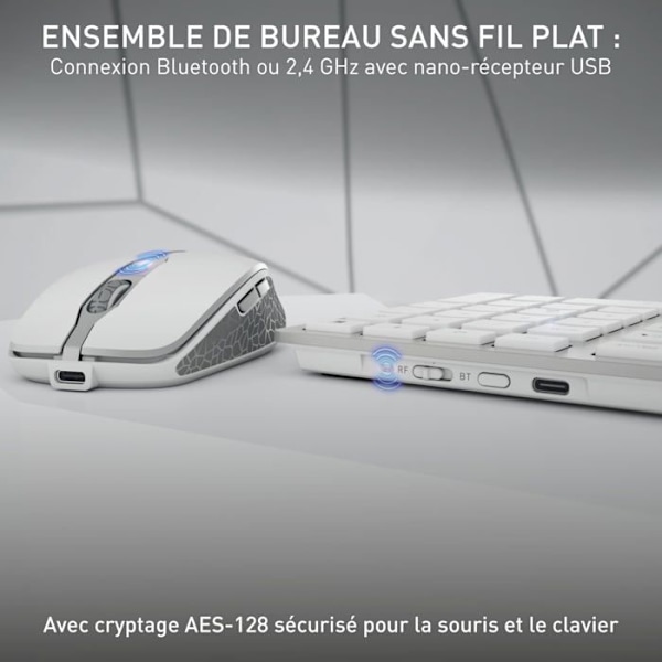 Cherry DW 9100 Slim Wireless RF Tangentbord + Bluetooth QWERTY UK Engelsk Silver - JD-9100GB-1