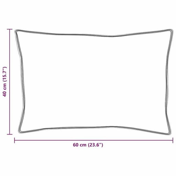 Rektangulär kudde i bomull - vidaXL - Vit - 130gsm 100% bomull - 0,8 kg - Rektangulär form - Andningsbar