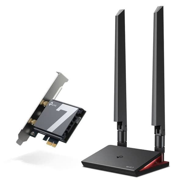 Wi-Fi-kort PCIe - TP-LINK - BE9300 - Tri-band Wi-Fi 7 9336 Mbps - Bluetooth - 2 externa antenner