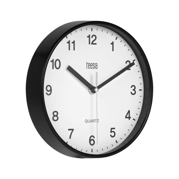Väggklocka - TEESA - TSA0038B - 20 cm - Svart - Modern design Svart