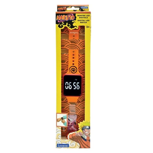 Digital klocka - LEXIBOOK - Naruto - LED - Justerbart armband - Lätt design för barn orange