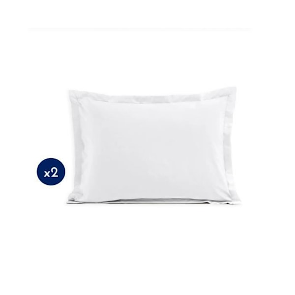 Set med 2 rektangulära örngott 100% bomull - Vit - 50x70 cm Vit