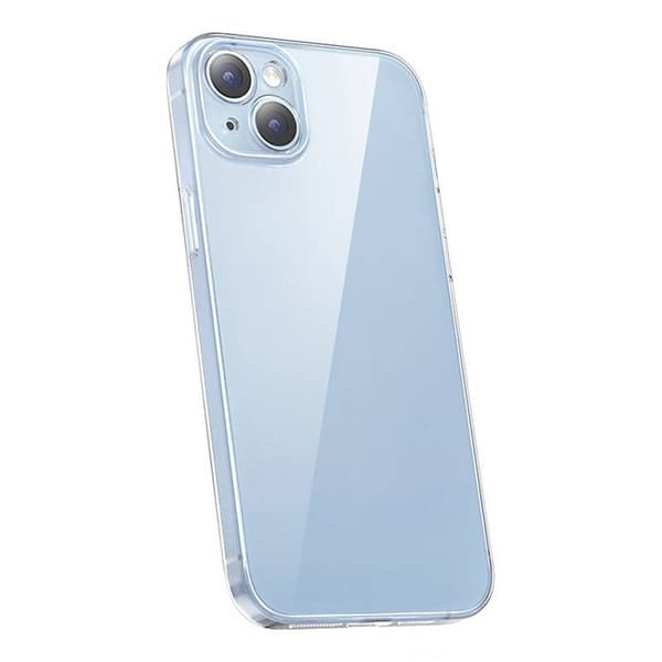 Etui - BASEUS - Crystal Series - iPhone 14 Plus - Styv - Blå - Härdat Glas