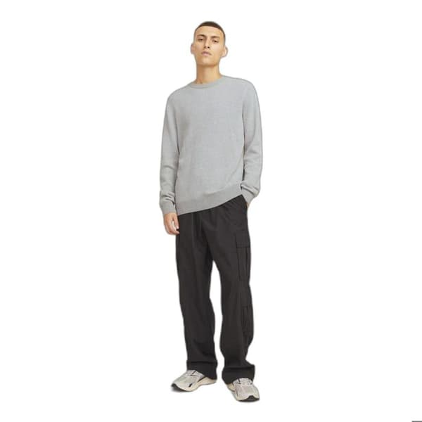 Jack & Jones Globe stickad tröja - ljusgrå melange ljusgrå melerad S