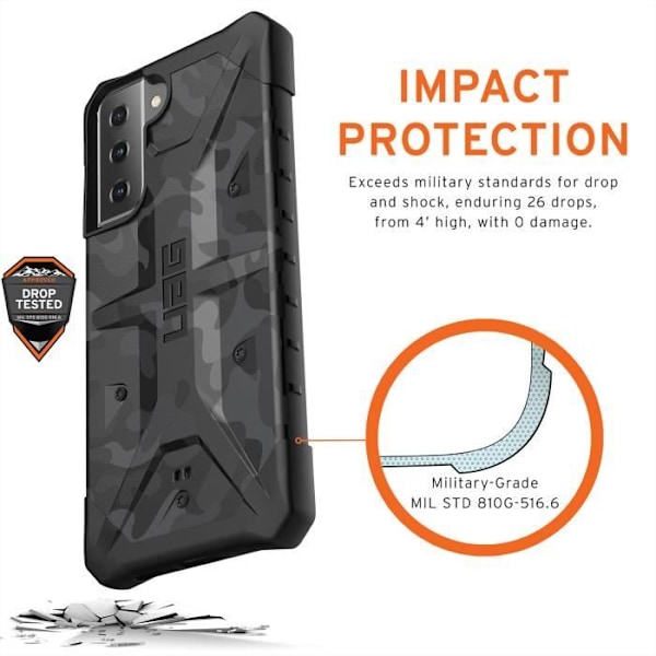 Coque - UAG - Pathfinder - Midnattskamouflage Svart - Kompatibel med Samsung Galaxy S21 Plus - Lätt skydd Svart, Flerfärgad