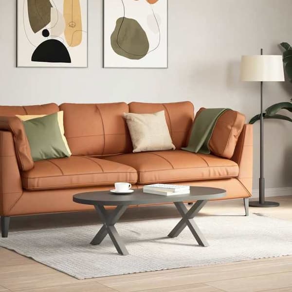 vidaXL X-formade soffbordsfötter, 2 stycken, antracit, 50 x (30-31) cm, stål 4012878