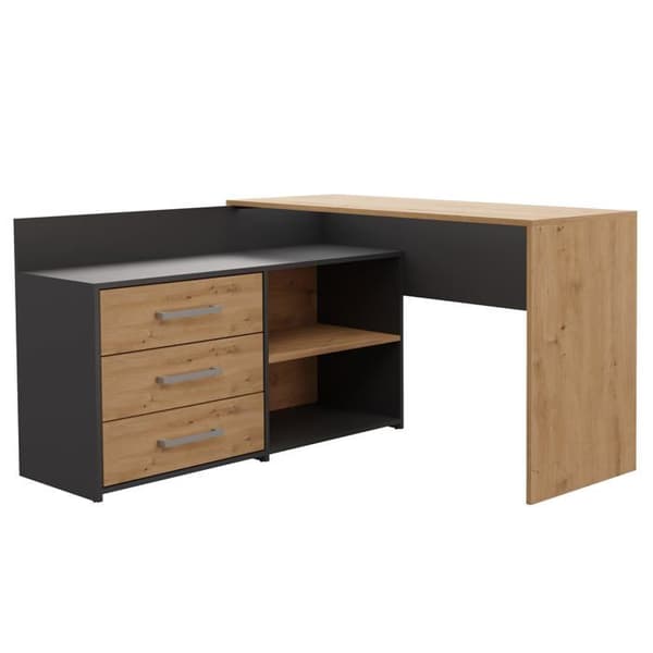 Bureau - Topeshop - DANY - 120 cm - Marron - Droit - Lätt montering brun