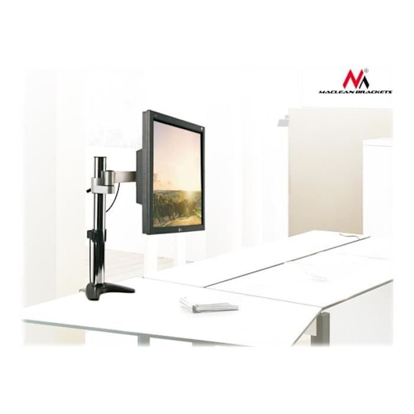 Monteringskit - Maclean - LCD-skärm 13-27 tum - Fäste med klämma - Justerbar arm - Silveraluminium
