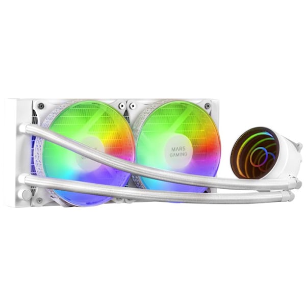 Kit vattenkylning AIO - MARS GAMING - ML-One RGB - 240mm - Vit - 12 cm
