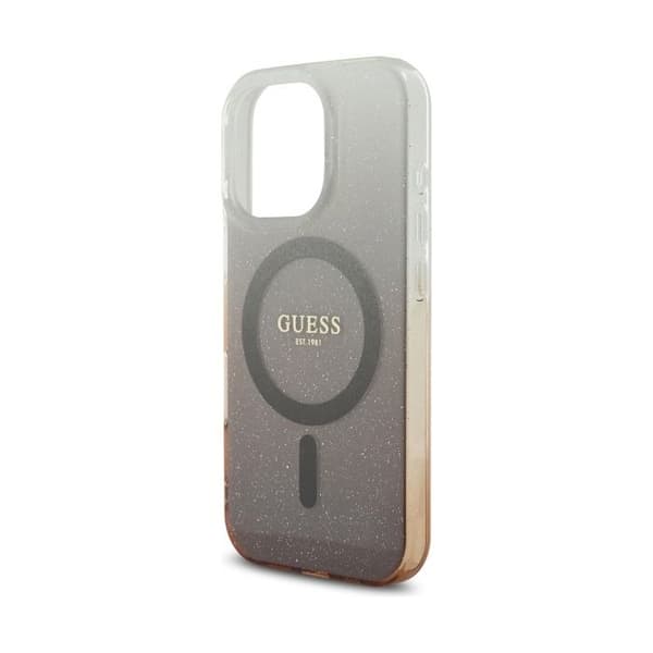 Guess IML Glitter Gradient MagSafe-skal för iPhone 16 Pro - Brun Brun
