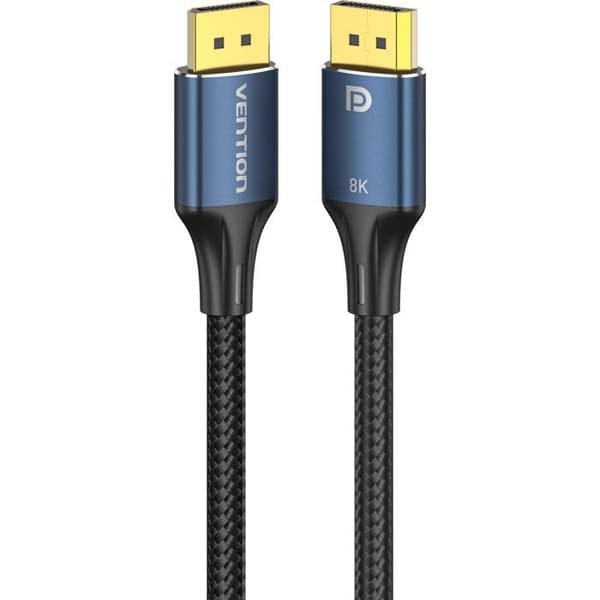 Vention DP hane till hane kabel i flätad bomull 8K 5m Blå Aluminiumlegering Typ