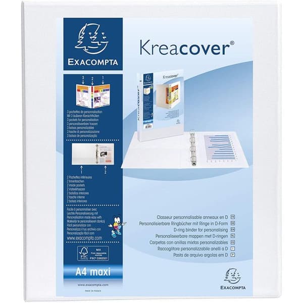 Klassificerare Kreacover 4 Ringar Rygg 16 Mm Vit - Exacompta