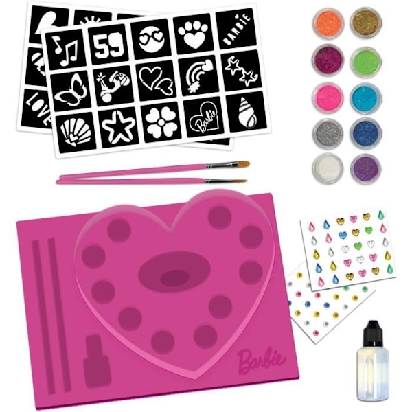 Barbie Glitter Tattoo Kit - LISCIANI GIOCHI - Skapa färgglada, glittrande tatueringar Flerfärgad