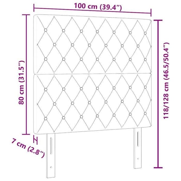 vidaXL Sänggavel Ljusgrå 100 cm Sammet 3337752