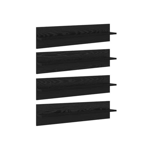 Väggregal i ingenjörsträ - vidaXL - Svart Ek - 80x11,5x18 cm - 4-pack - Rektangulär form