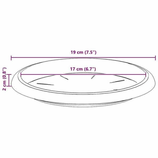 vidaXL Blomkruka rund 6 st Röd tegel Ø 19 x 2 cm Plast