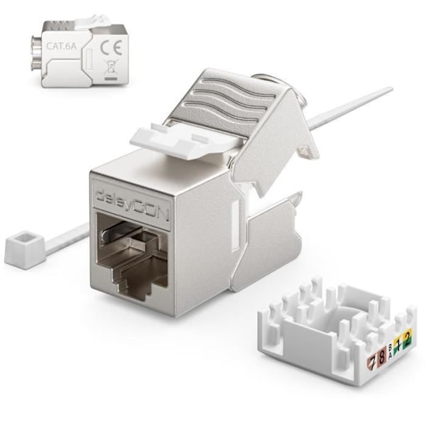 Modul Keystone - DELEYCON - CAT6a MINI - 10 Gbit/s - 500 MHz - Silver