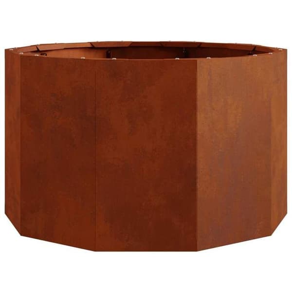 VIDAXL Rund planteringslåda i rostfärgad stål 60 x 60 x 35 cm Rostig