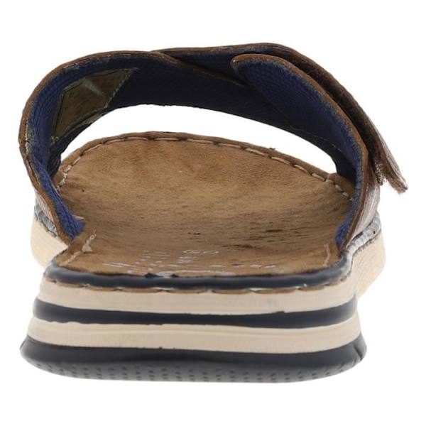Platta sandaler - Bugatti - 6300 Cognac - Brunt läder - Kardborreknäppning - Medelhög skafthöjd kastanj 42