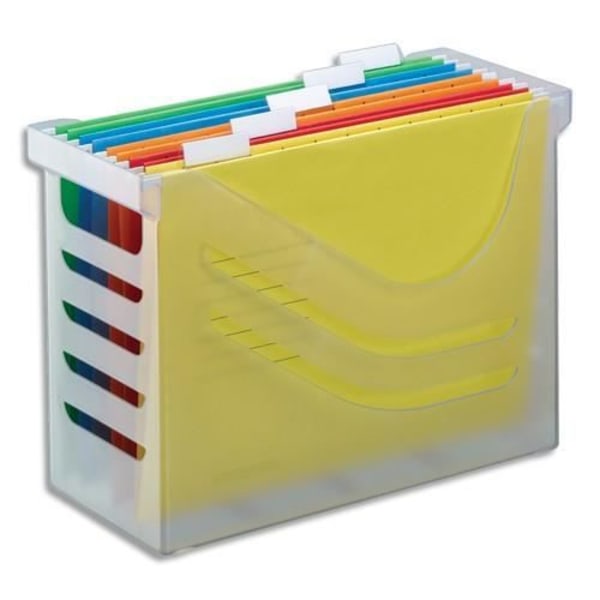 Förrådsbox för hängmapp - JALEMA - SilkyTouch - Transparent - 5 mappar inkluderade - Kapacitet 15 mappar Transparent