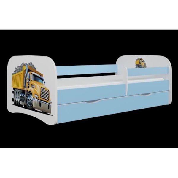 Kocot Kids Cot Babydreams lastbil blå utan låda utan madrass 140/70 - 5903282039803
