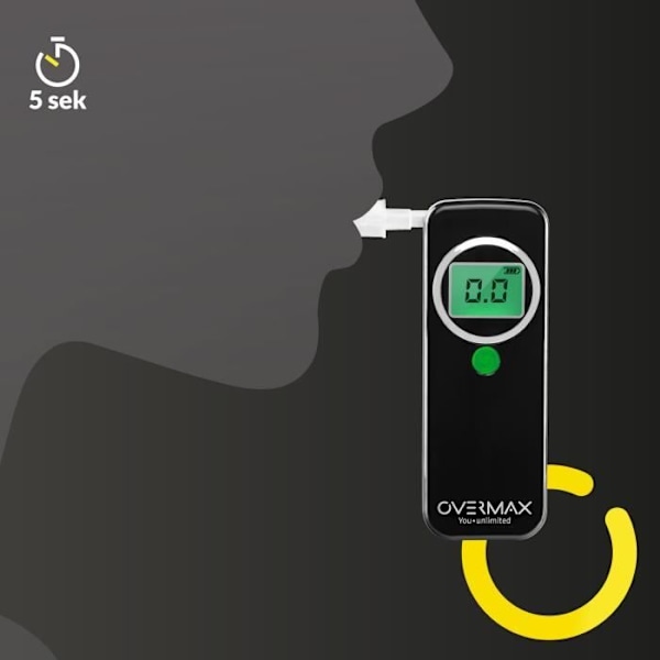 OVERMAX AD-02 - Alkoholtestare - Professionell, elektronisk, bärbar svart