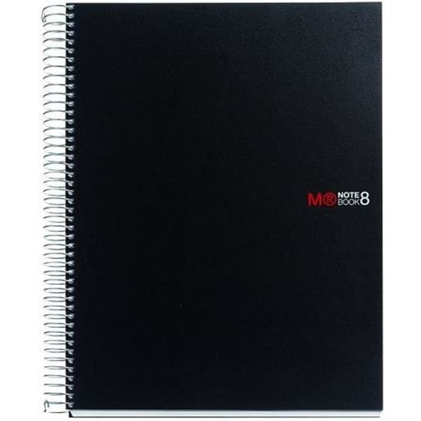 Cahier Miquelrius 8 Basic - A5 - 200 ark - 400 sidor - små rutor - svart Svart