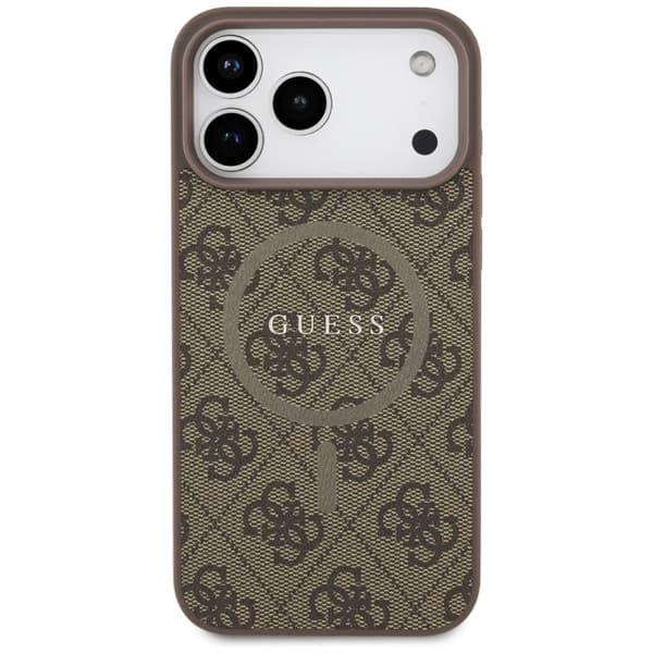 Coque Guess 4G Ring Classic Logo MagSafe för iPhone 17 Pro Max - Brun Brun