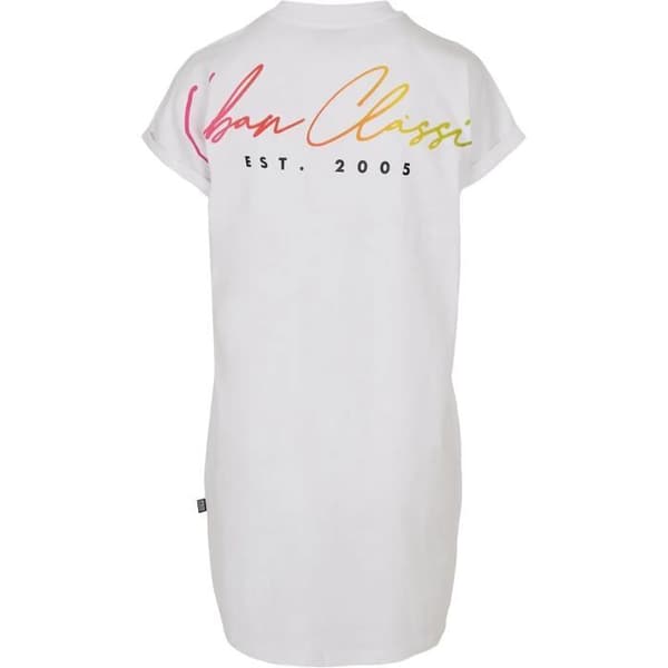 Urban Classics Rainbow T-shirtklänning för kvinnor - vit - L Vit jag