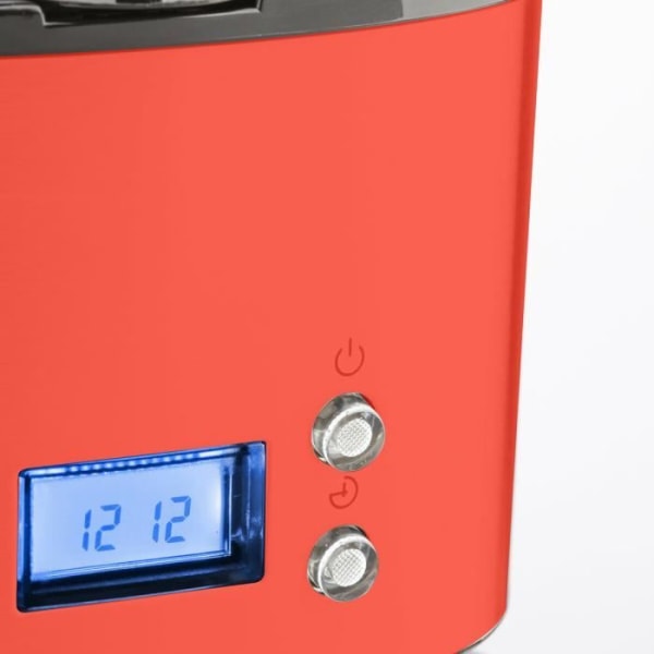 H.KOENIG MG30 röd programmerbar kaffebryggare med filter - 12/20 koppar - automatisk avstängning