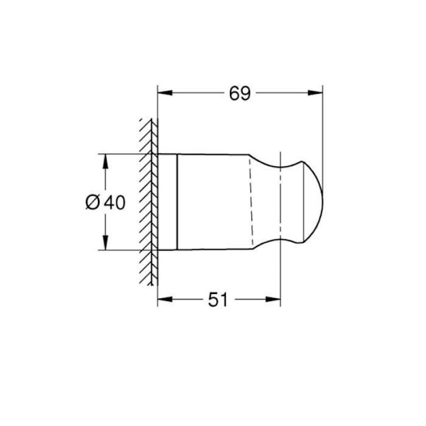 Duschstöd - GROHE - Vitalio Universal - Grå krom - Blank - Ej justerbar