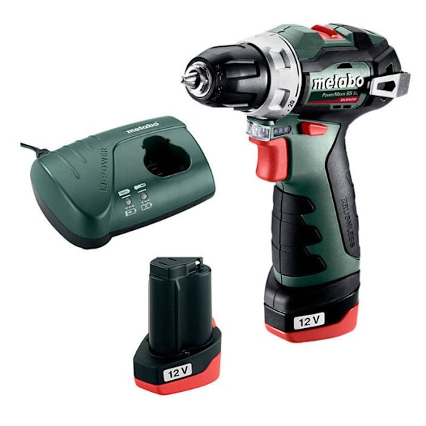 Trådlös borrskruvdragare - Metabo - PowerMaxx BS BL 601721500 - 12 V - 2 Ah - 2 batterier