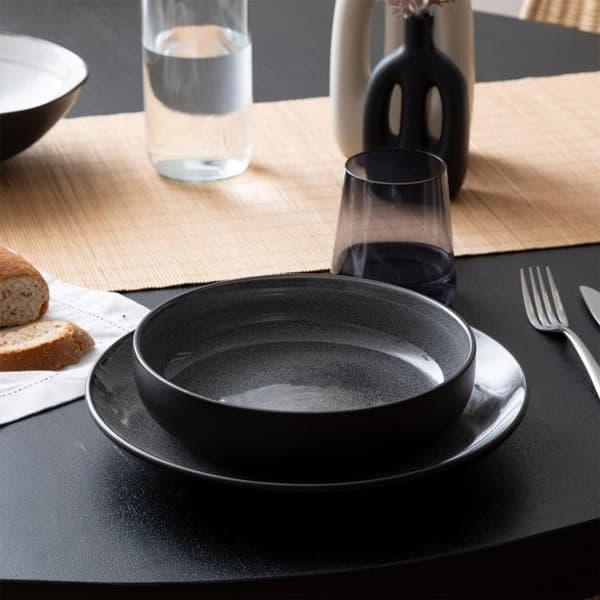 Set med 6 djupa tallrikar "Diane" 21cm mörkgrå Mörkgrå