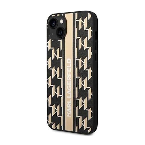 Karl Lagerfeld Monogram Stripe - Fodral för iPhone 14 Plus (Brun) - 3666339084851