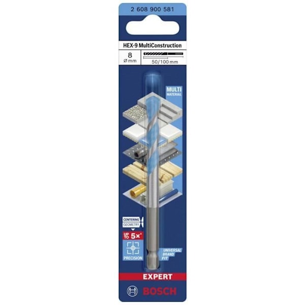 MultiConstruction borr HEX-9 8 x 50 x 100mm - BOSCH EXPERT - 2608900581