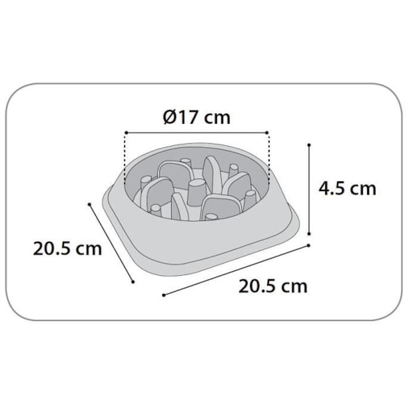 Antifrossande skål - FLAMINGO - BOBO 1 - 500 ML - Ø 17 cm - Grå Grå