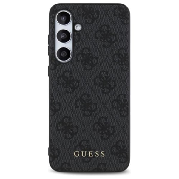 Coque för Samsung Galaxy S24 FE (grå), Guess 4G, guld metall, Logotyp