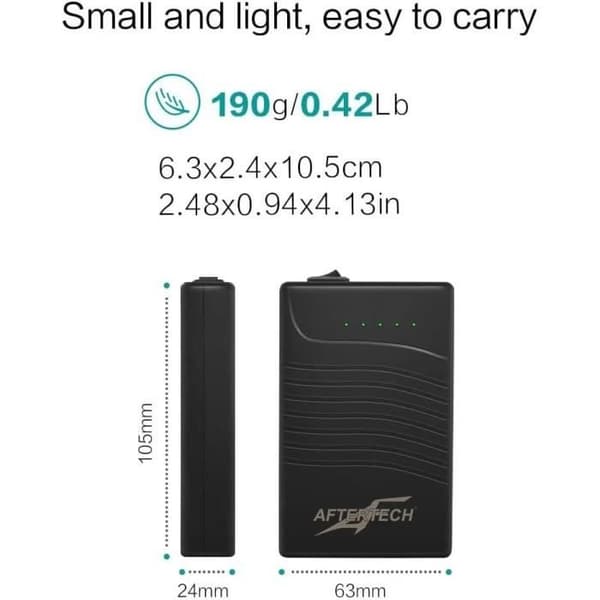 AFTERTECH Mini UPS Power Bank Pack Lithiumbatteri Li-ION 12V 3000mAh 36Wh USB-utgång D4E2